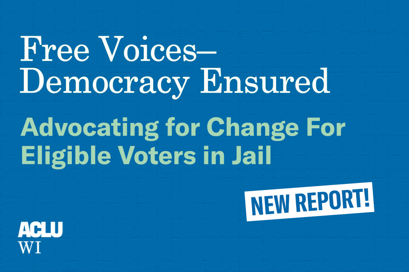 ACLU of Wisconsin Issues Recommendations About How to Increase Voting ...