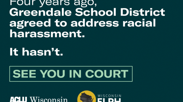 Four years ago, Greendale School District agreed to address racial harassment. It hasn't. See you in court.