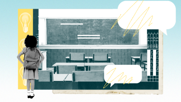 Collage of classroom-related images