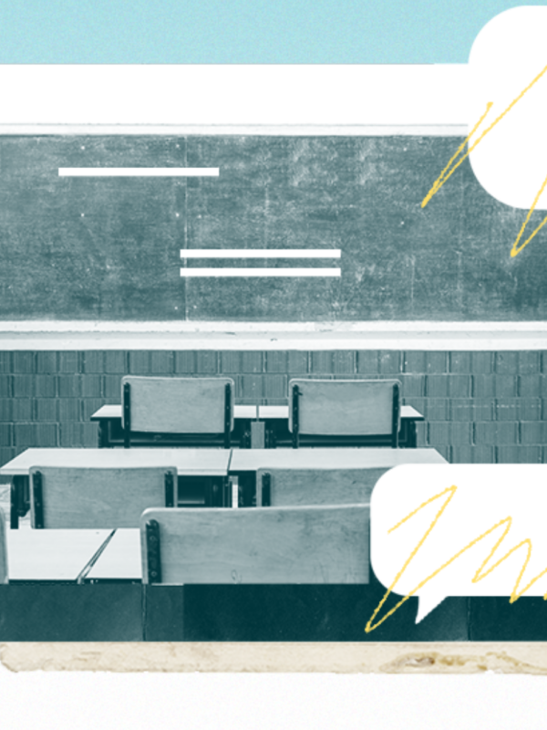 Collage of classroom-related images