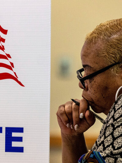 Voter at ballot box