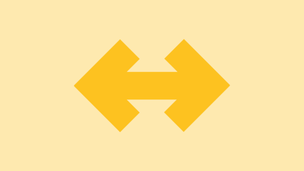 yellow double-ended arrow