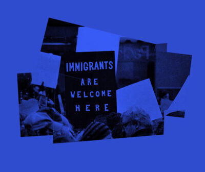Immigrants are welcome here collage