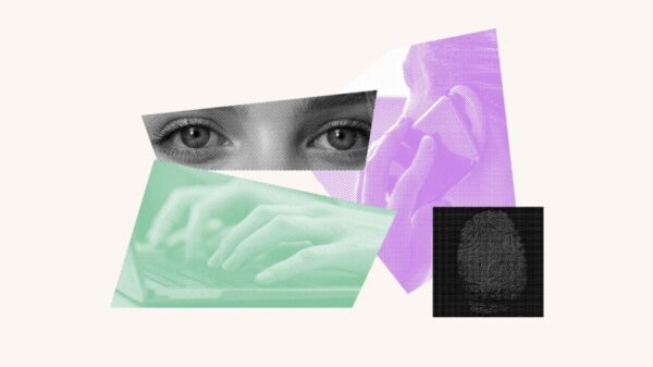 Collage of images of eyes, telephones, and computers