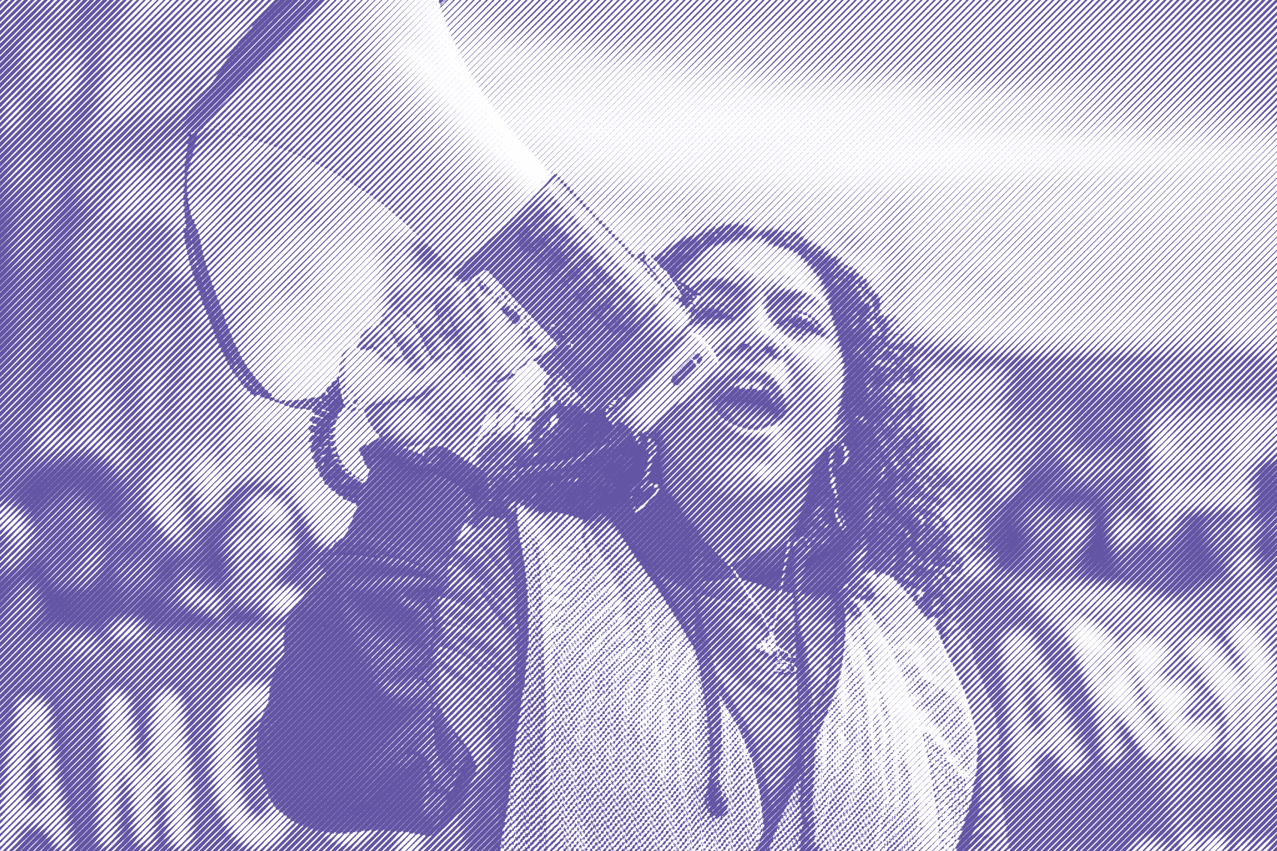 Activist leading chants using a megaphone