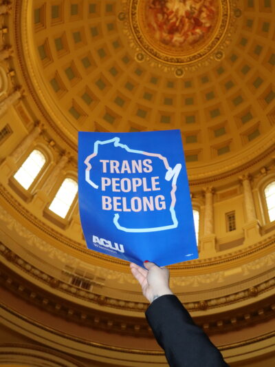 Trans People Belong Sign