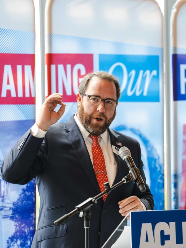 Legal Director Ryan Cox speaking at Reclaiming Our Rights Luncheon 2026