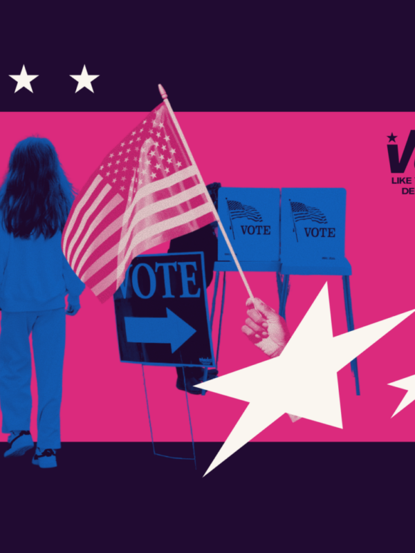 Collage of ballot boxes and stars