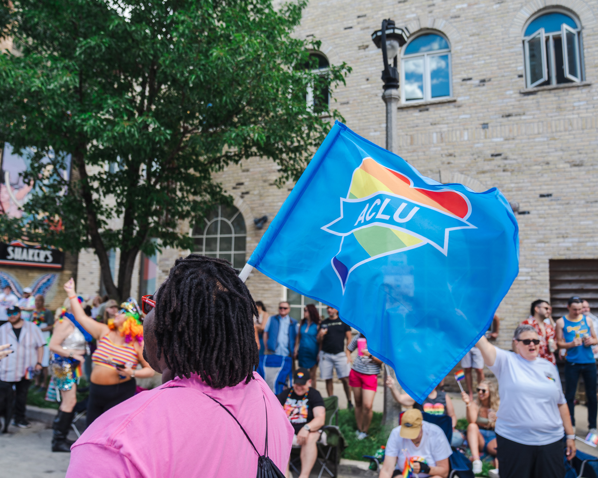 ACLU flag at Milwaukee Pride Parade