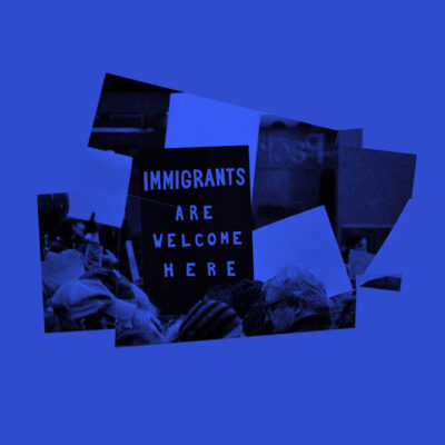 Immigrants are welcome here collage