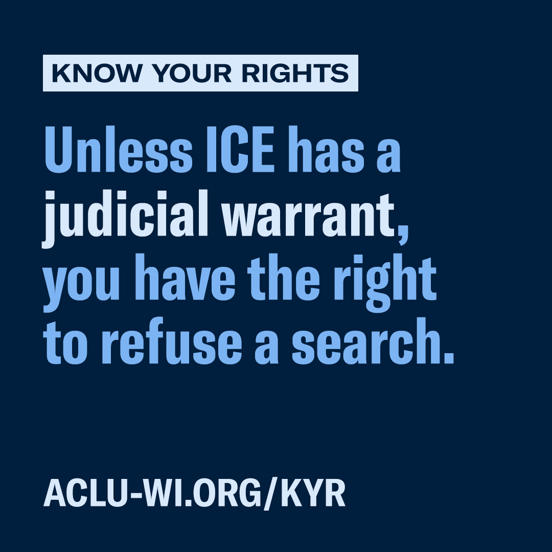 Unless ICE has a judicial warrant, you have the right to refuse a search.