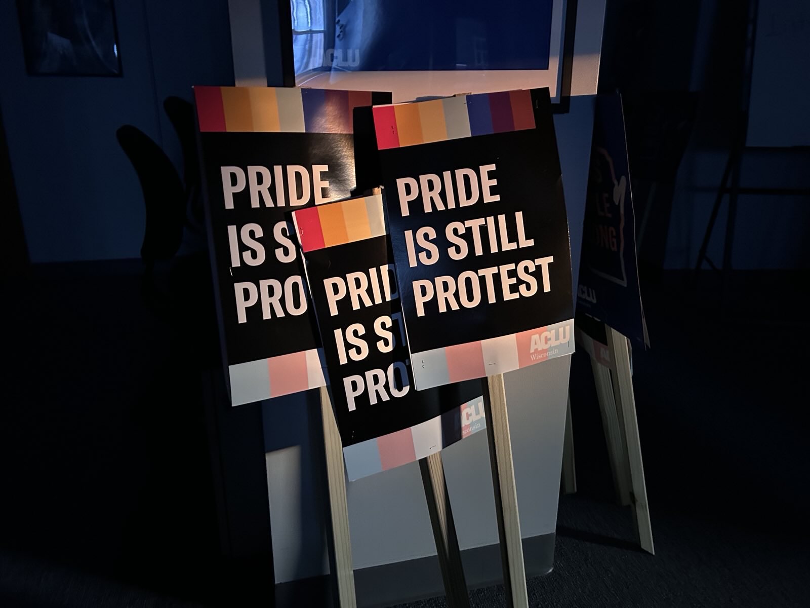 Pride Is Still Protest signs