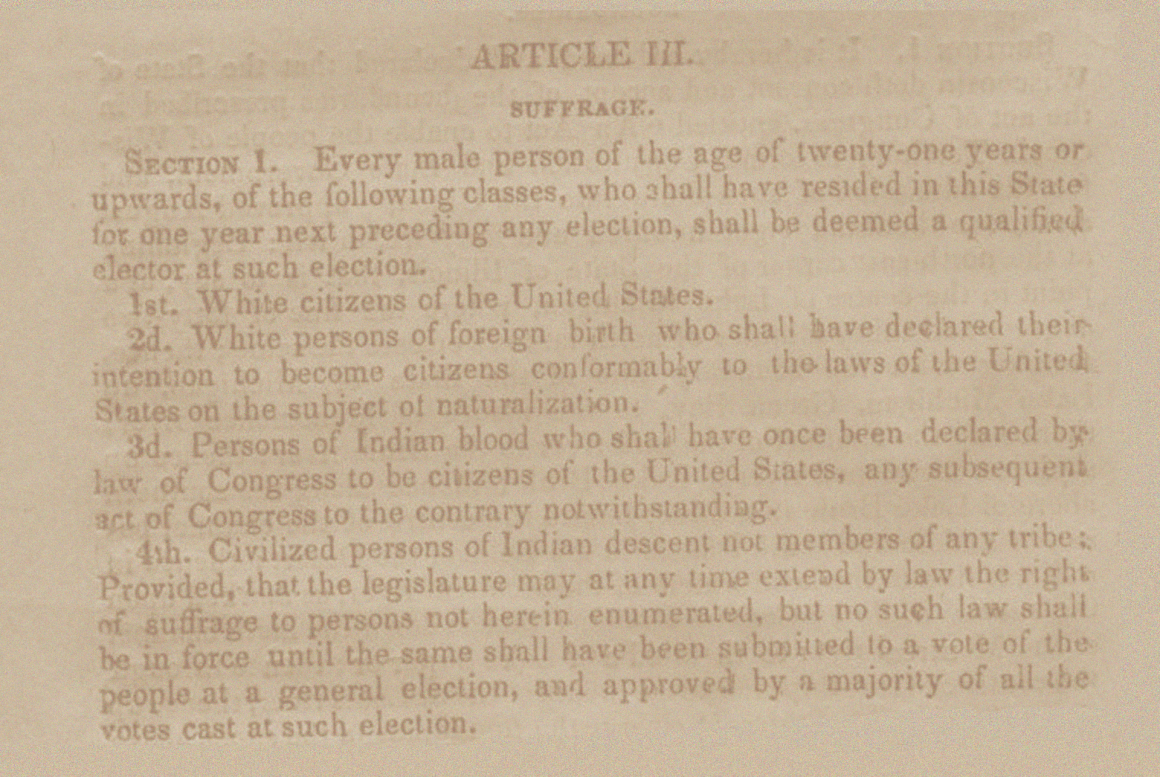 1848 WI constitution article III sec 1