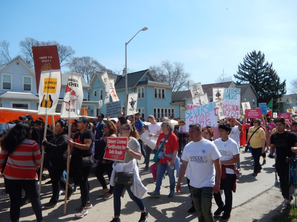 Protestors march through streets of Waukesha May 1 2018 Protestors march through streets of Waukesha May 1 2018.png