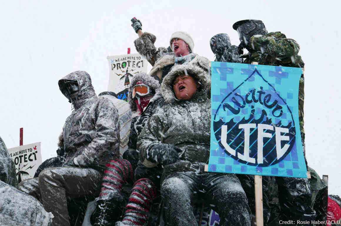 Image of the water protectors at Standing Rock
