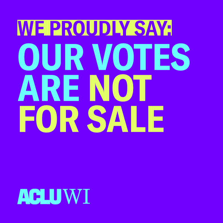 We proudly say: our votes are not for sale