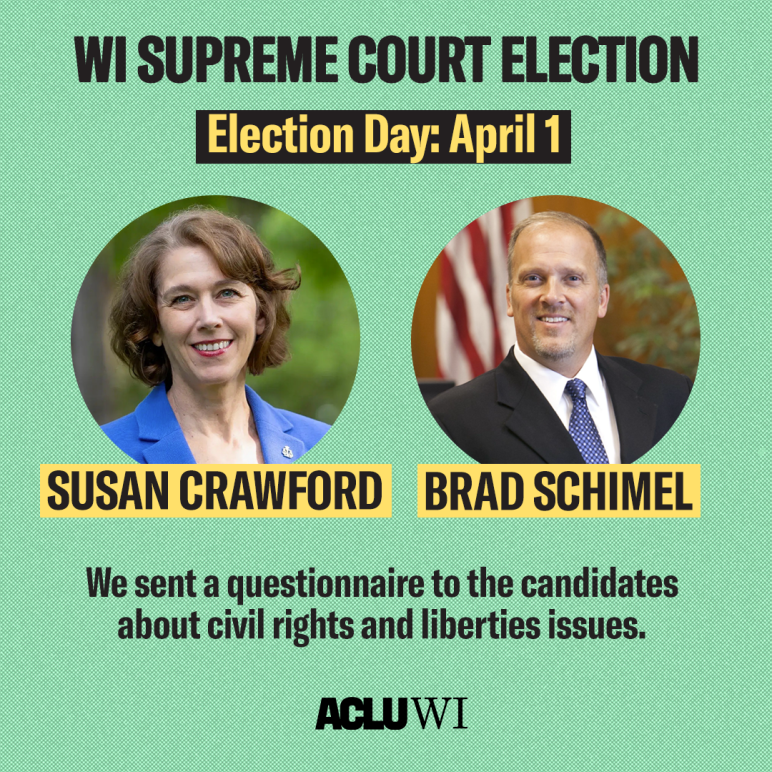 WI Supreme Court Election April 1 Susan Crawford vs Brad Schimel
