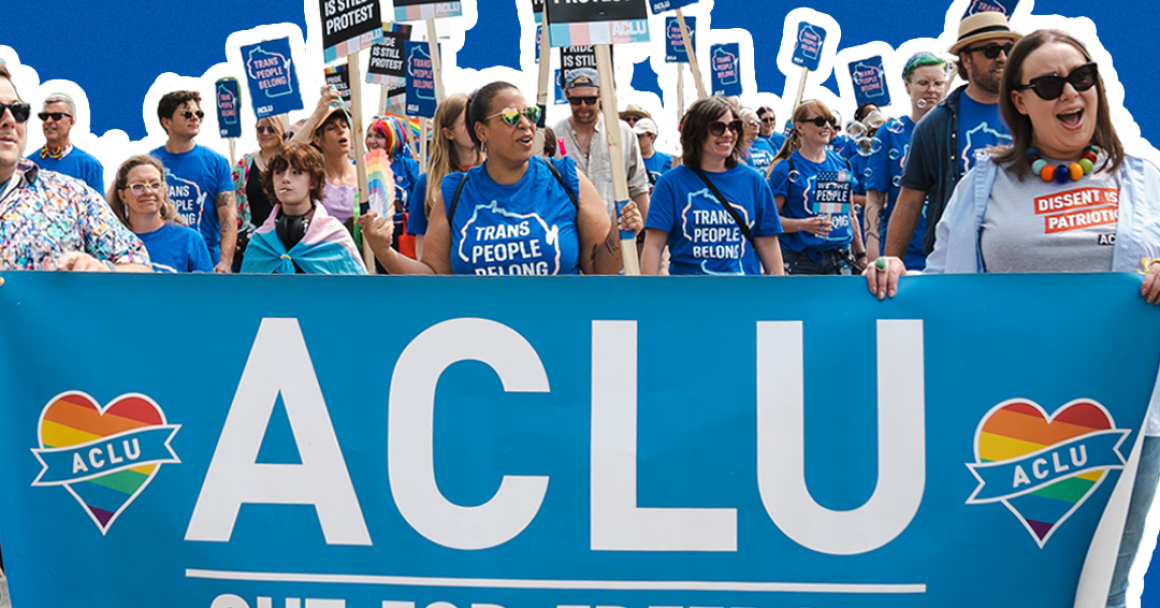 ACLU staff marching in Milwaukee Pride Parade