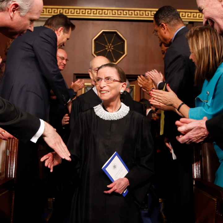 A photo of Ruth Bader Ginsburg.