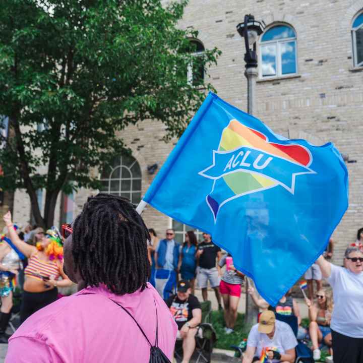ACLU flag at Milwaukee Pride Parade
