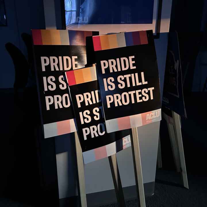 Pride Is Still Protest signs